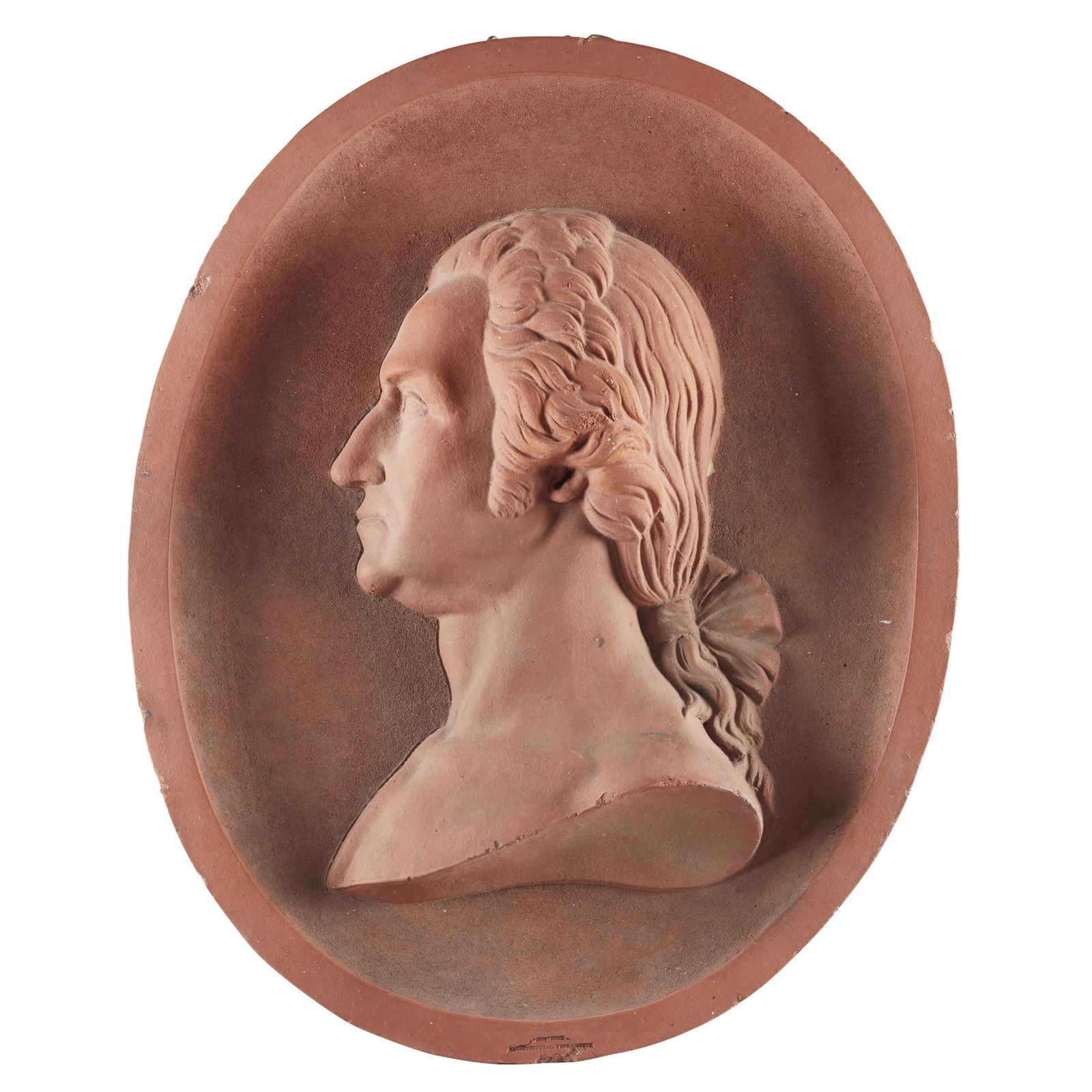 Terracotta portrait bust plaque of George Washington, (1 of 1)