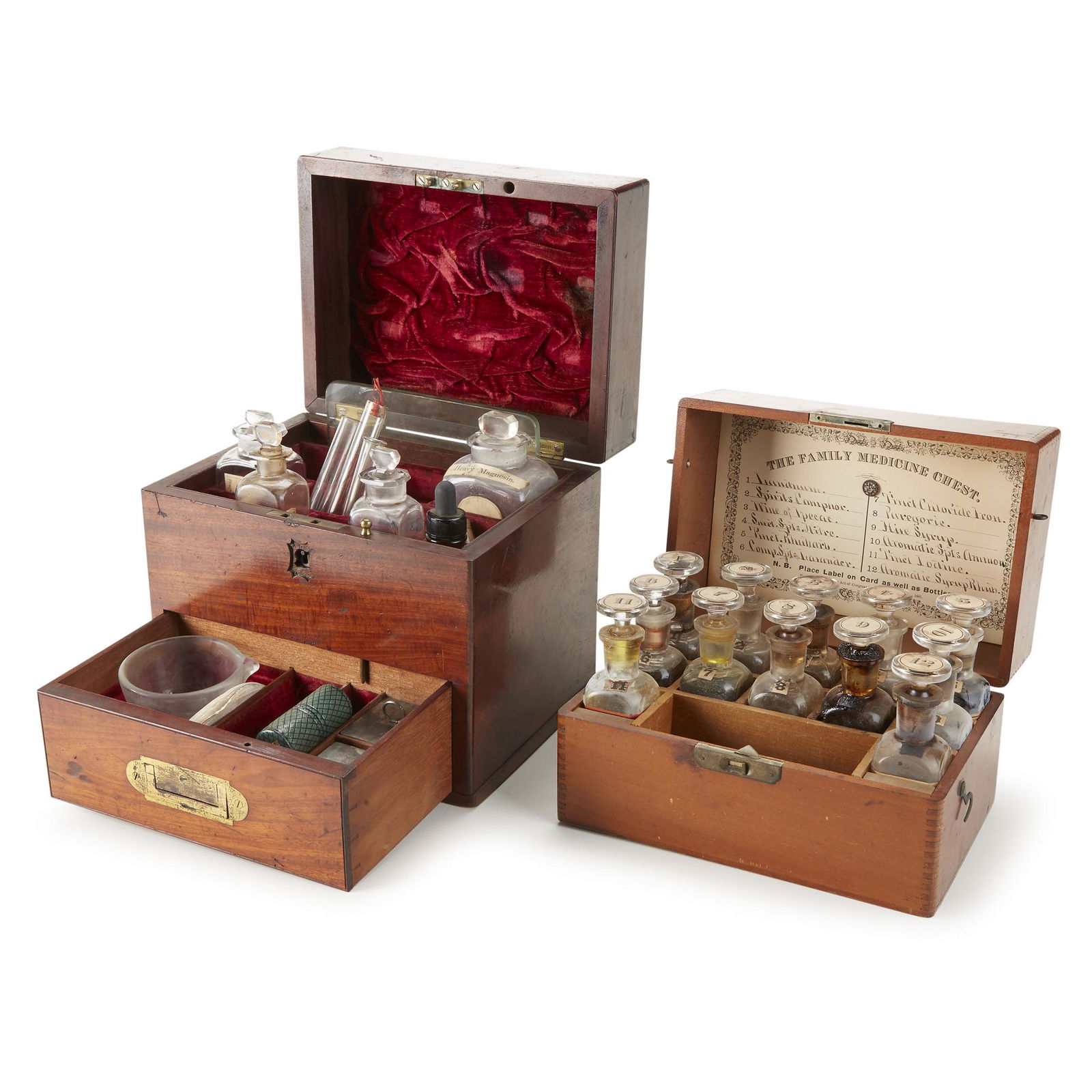 Two mahogany medicine chests, 19th century (1 of 4)