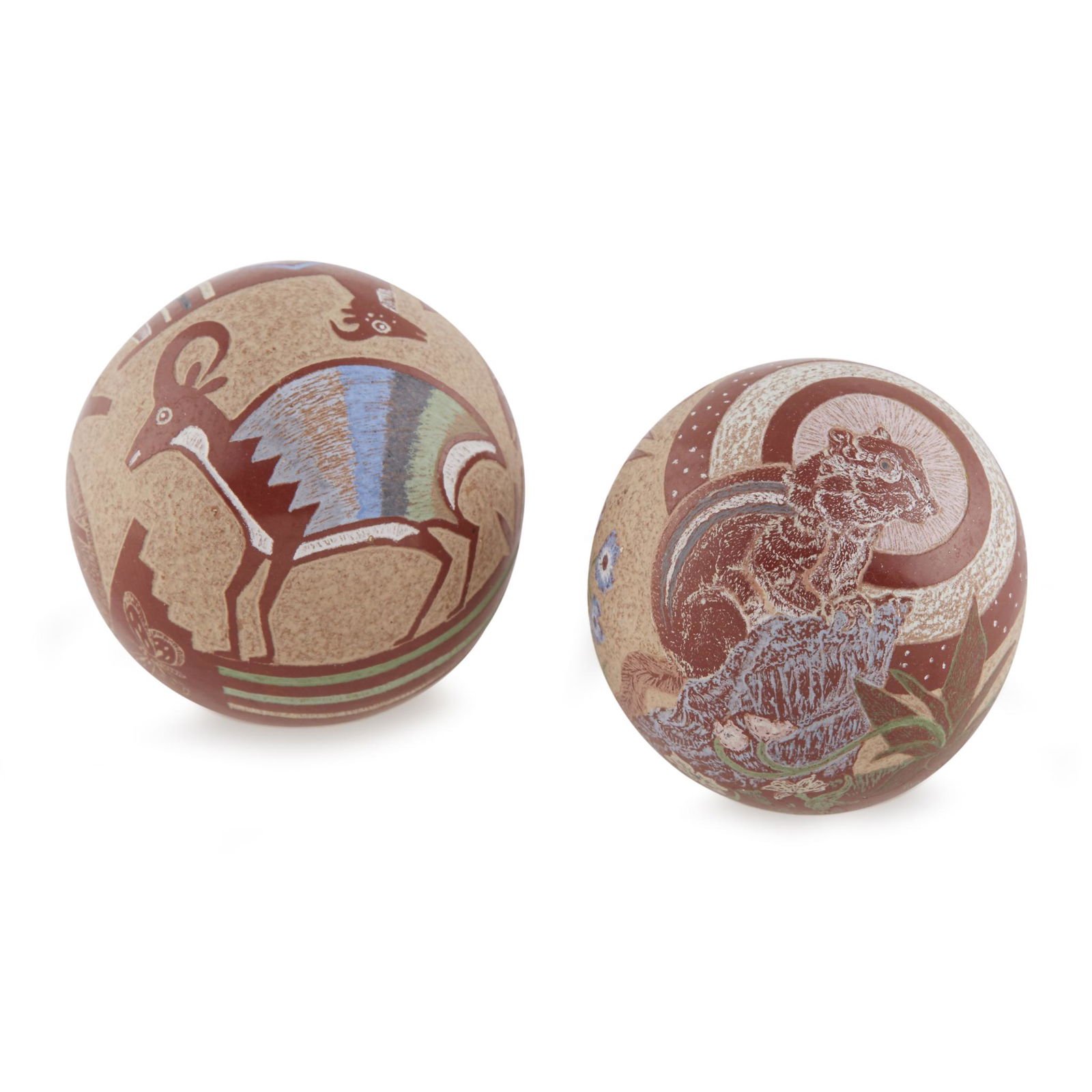 Two Santa Clara pottery seed jars, Joseph Lonewolf (1 of 1)