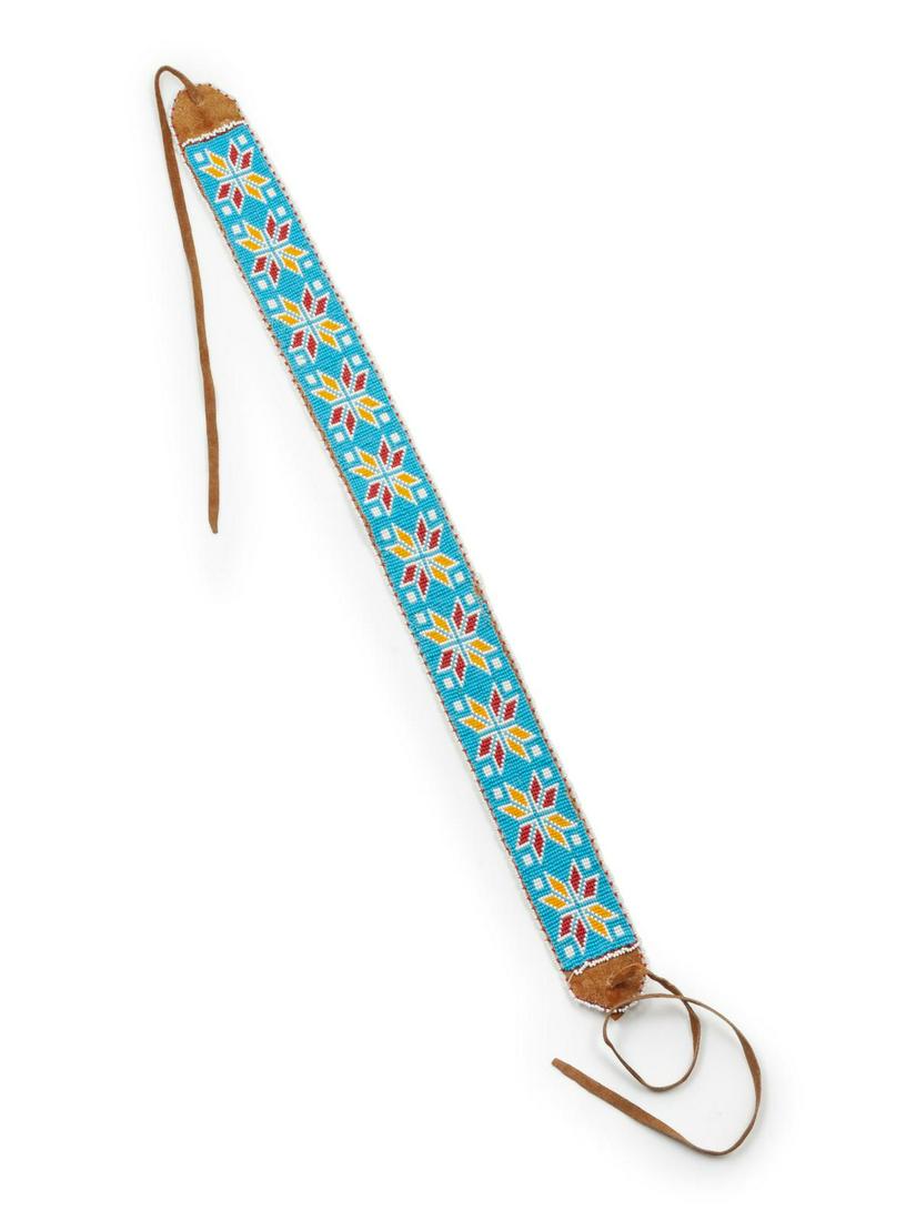 Sioux Loom Beaded Belt on Cowhide bead panel length 24 (1 of 1)