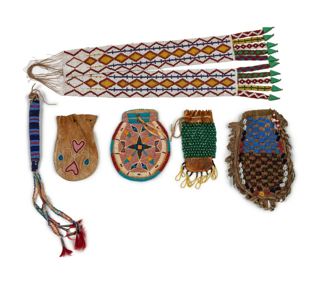Assorted Plains Beadwork, Group of Six largest bag (1 of 1)