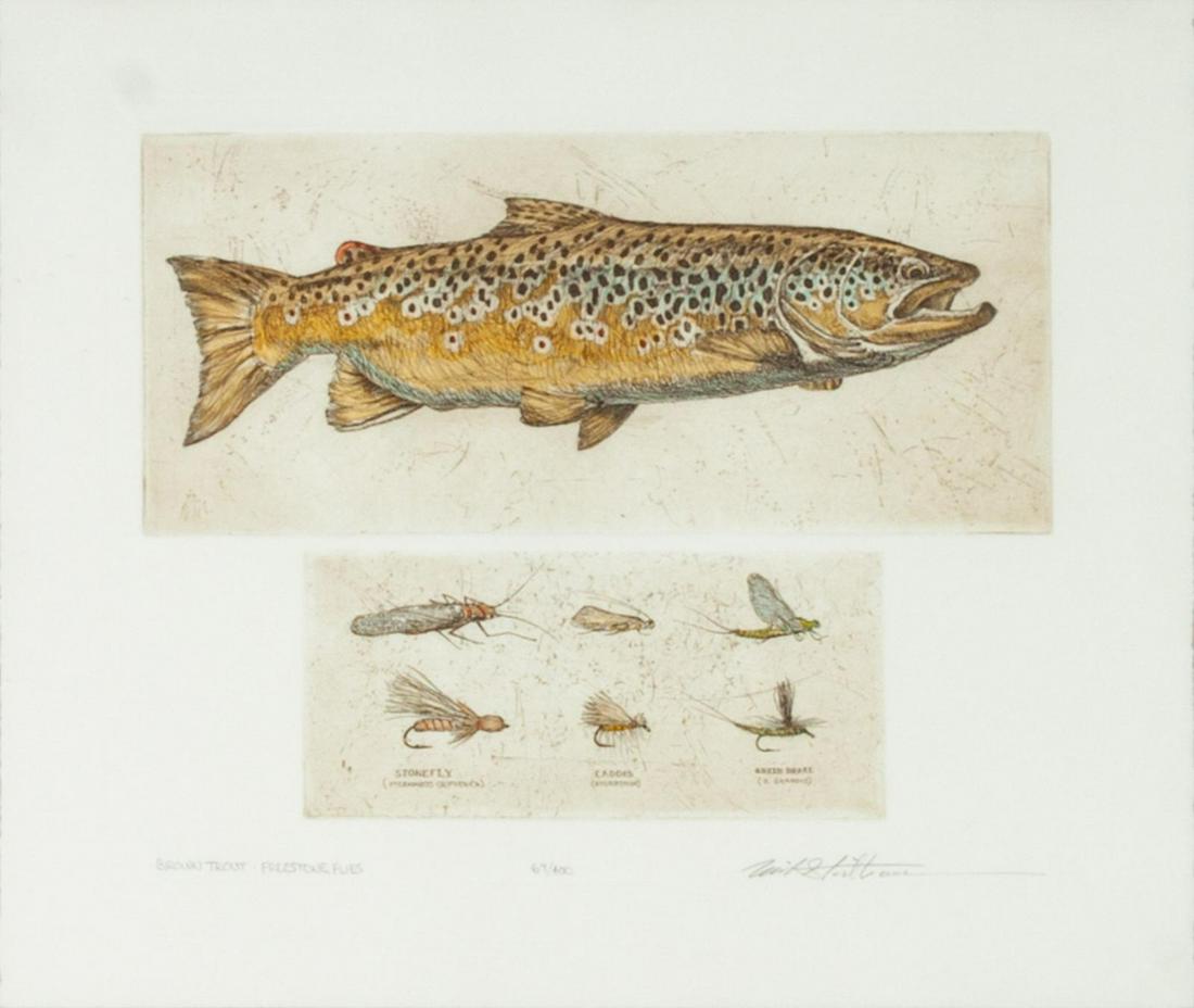 Two Fly Fishing Lithographs largest 22 x 21 inches (1 of 2)