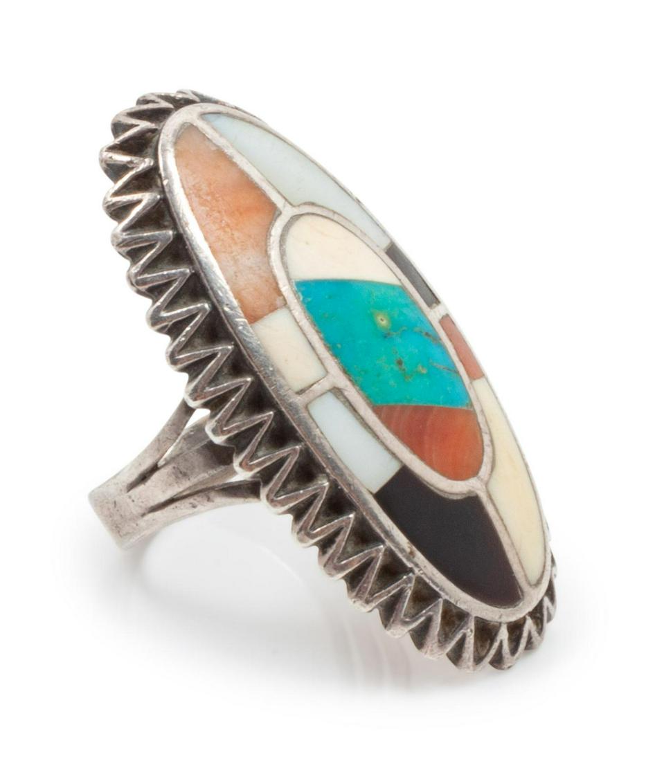 Silver and Multi Hardstone Ring (1 of 1)