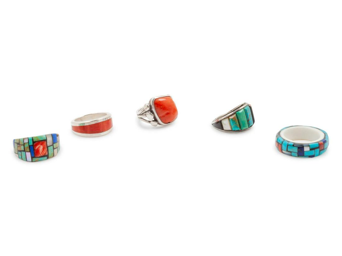 Five Southwestern Rings with Stones (1 of 1)