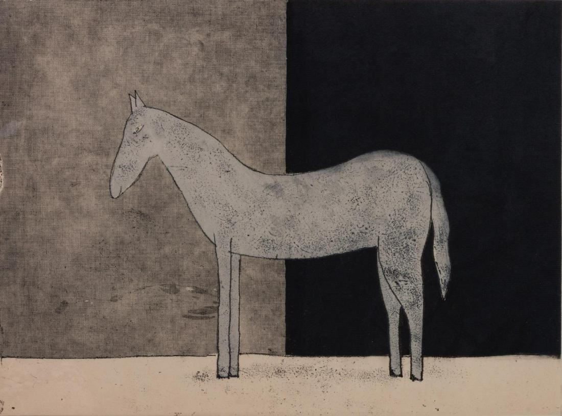 Artist Unknown, Standing Horse, lithograph, edition (1 of 1)