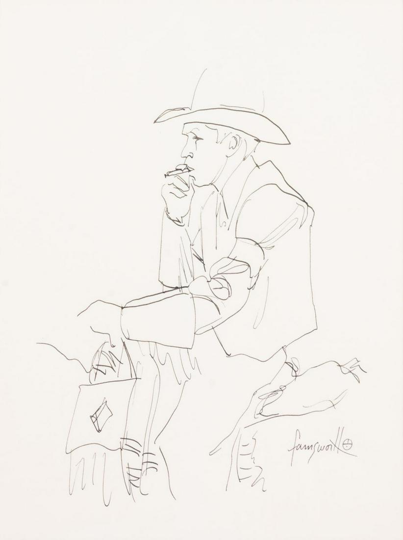 John Farnsworth (American, b. 1941) Cowboy Smoking (1 of 1)