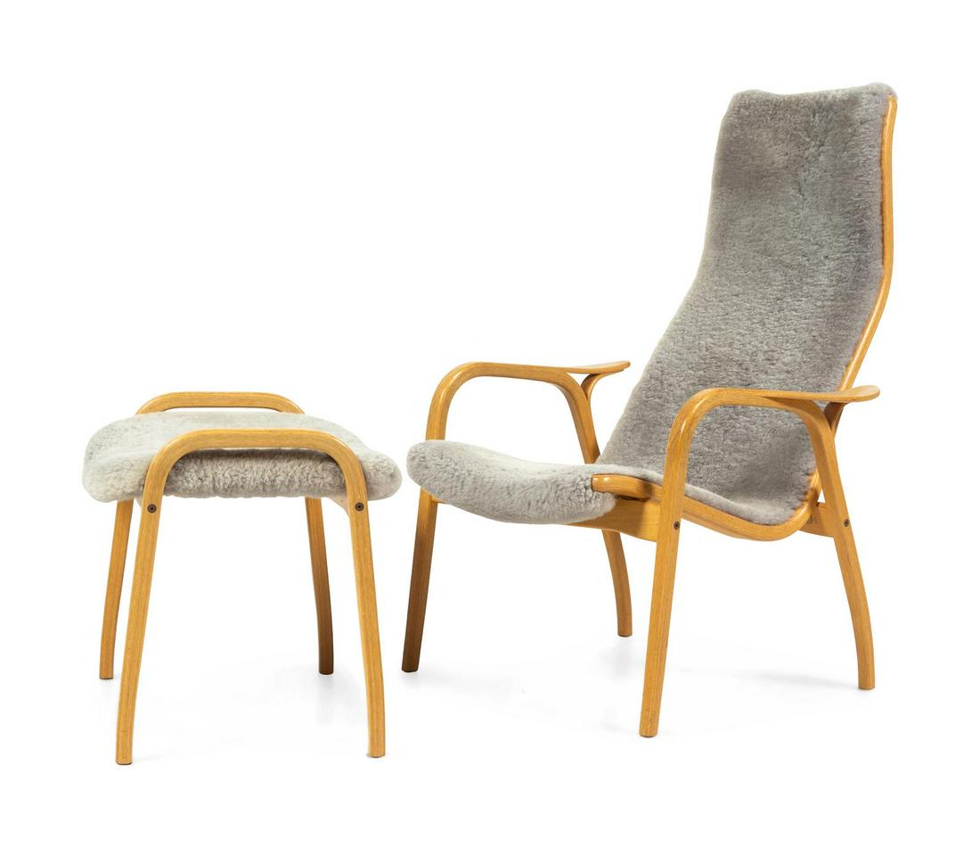Yngve Ekstrom  Lamino Lounge Chair and Ottoman Swedese, (1 of 2)