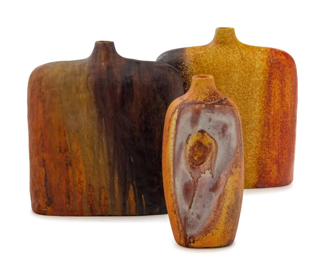 Marcello Fantoni  Three Bottle Form Vases Bitossi / (1 of 1)