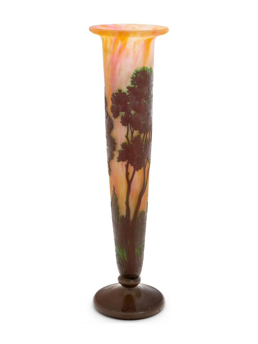 Daum France, Early 20th Century Mounted Cameo Vase: Daum France, Early 20th Century Mounted Cameo Vase glass, bronze Height 14 1/4 inches Property from the Collection of Carolyn and Jerome Ash, Detroit, Michigan