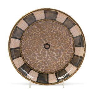 Andre Metthey (French, 1871-1920) Charger: Andre Metthey (French, 1871-1920) Charger flambe glazed stoneware signature to verso Diameter 8 1/2 inches