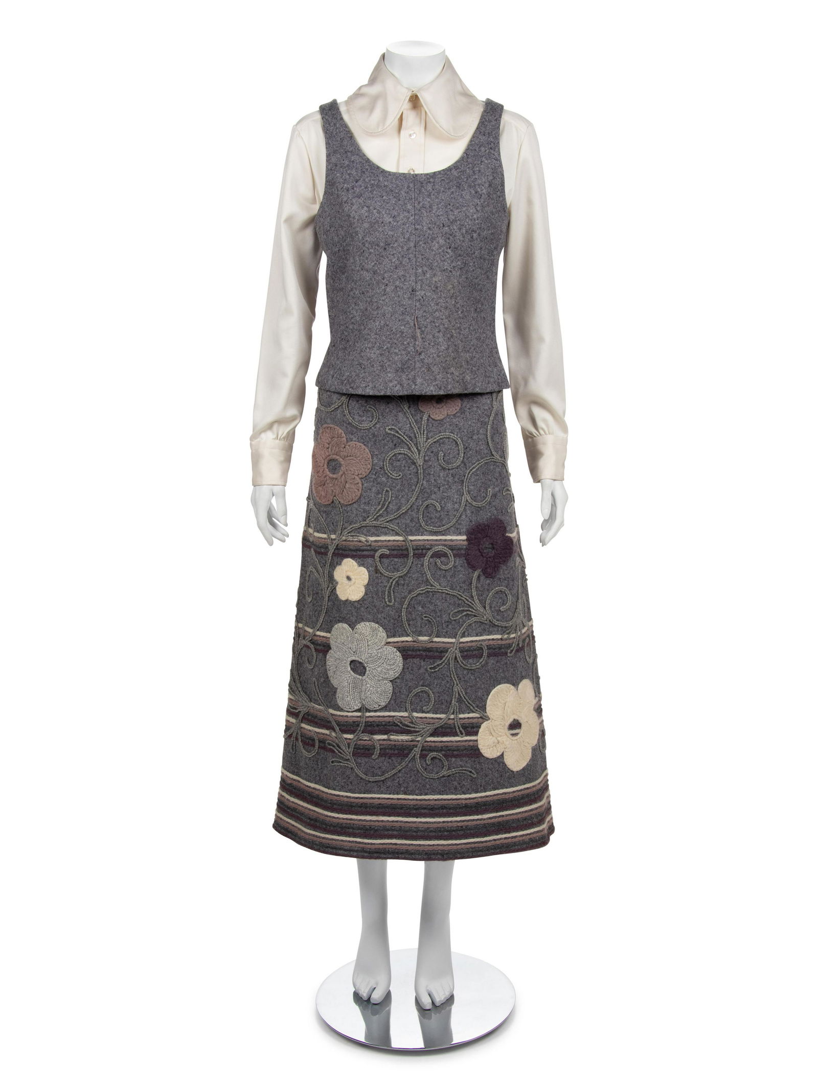 Geoffrey Beene Felted Wool Ensemble, 1970s  (1 of 2)