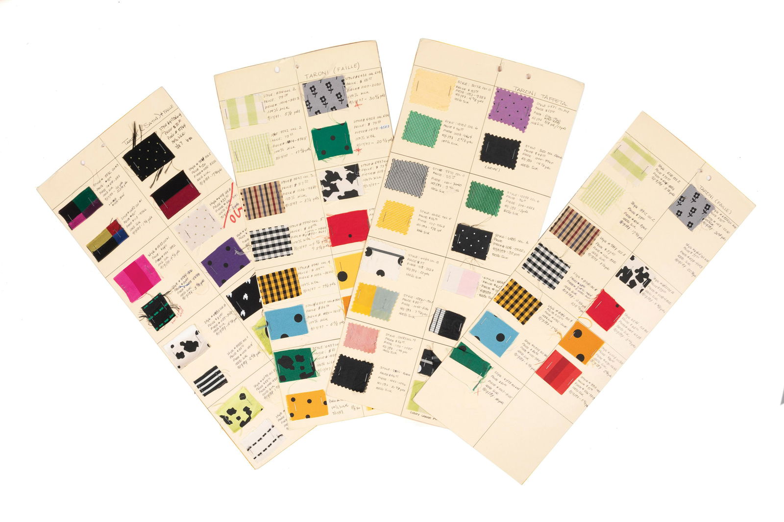 Collection of Fabric Swatch Production Cards, (1 of 1)