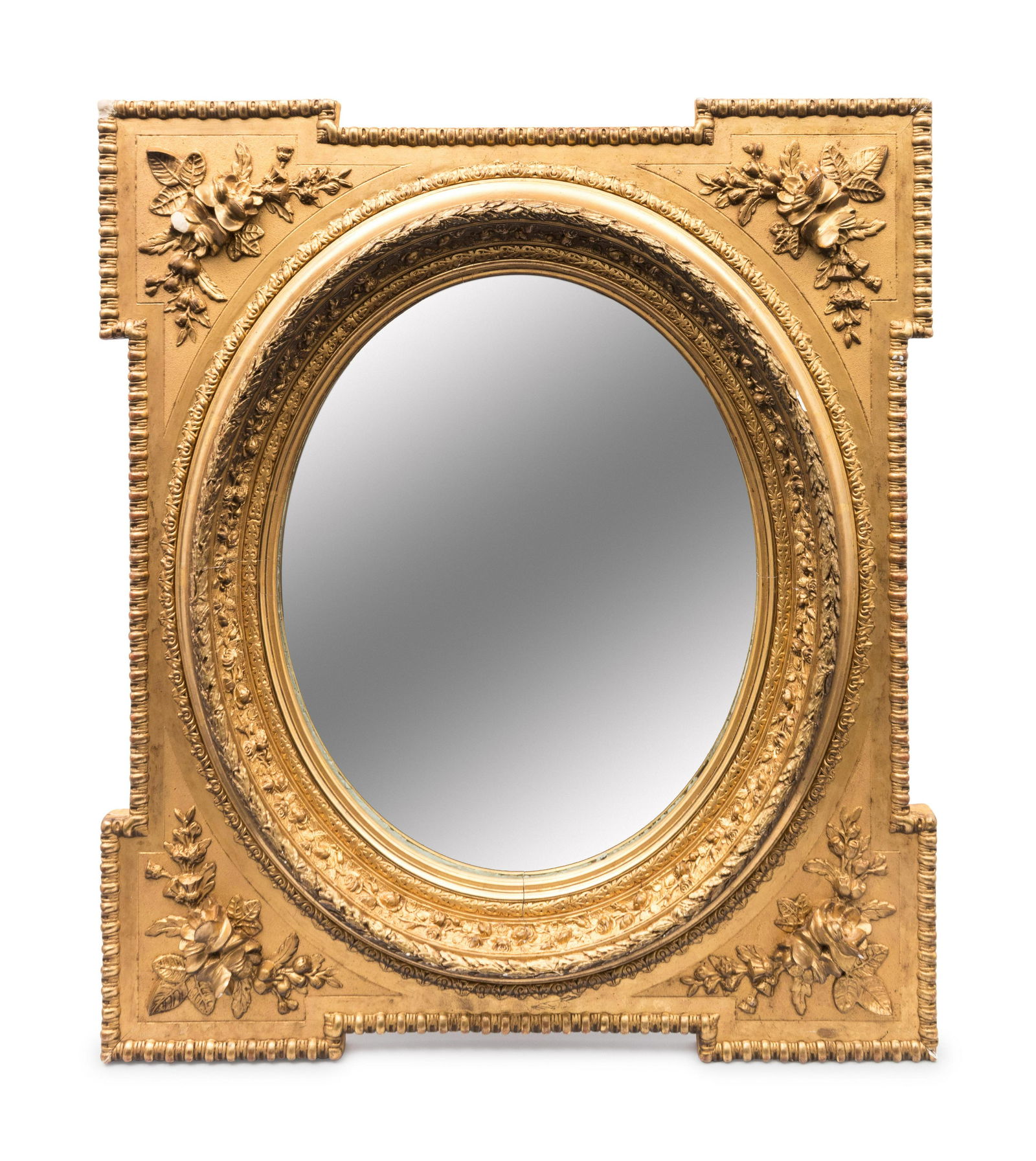 A Pair of Continental Gilt Framed Mirrors Height 33 x (1 of 1)