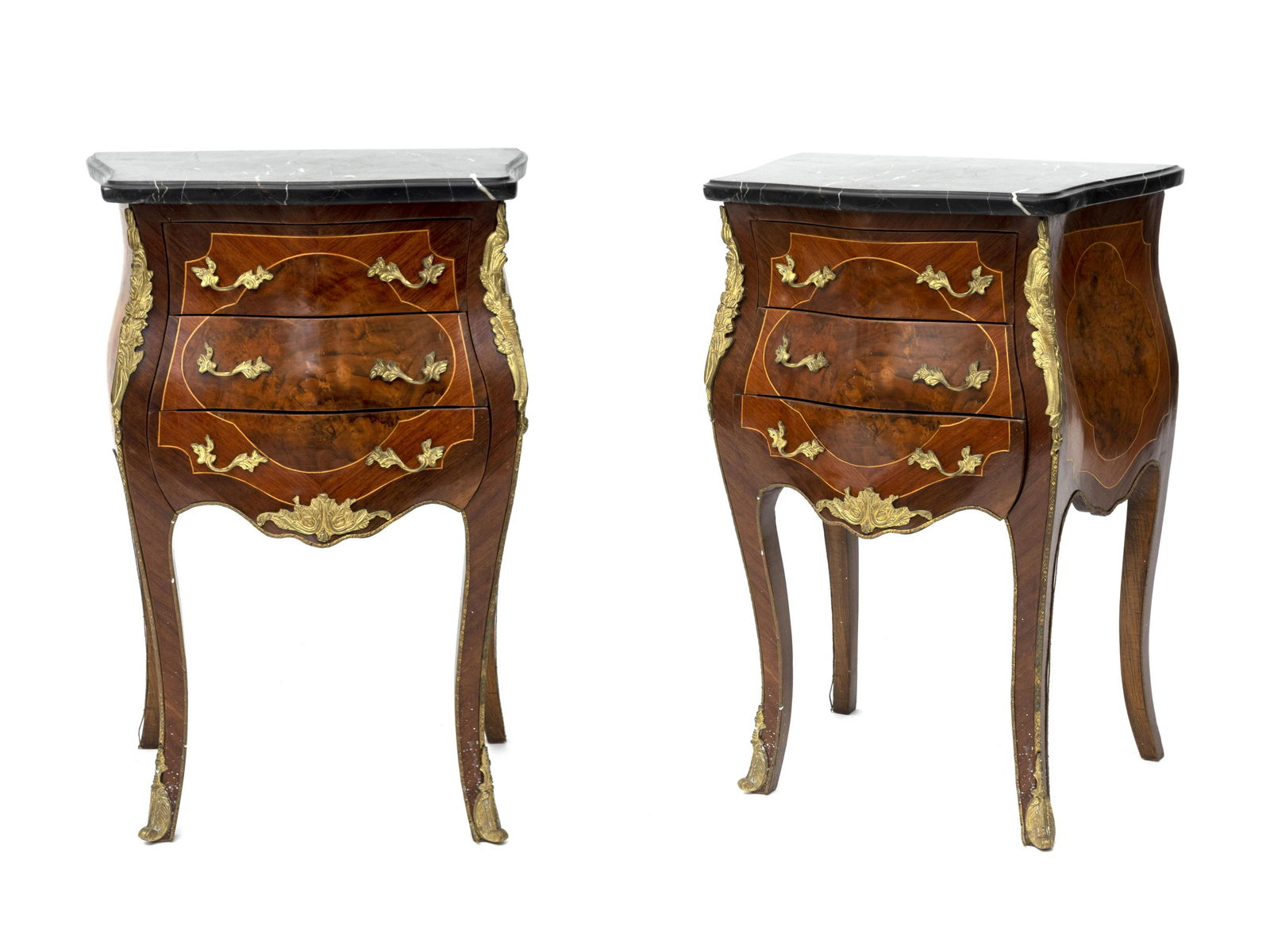 A Pair of Louis XV Style Marquetry Petit Commodes  (1 of 1)