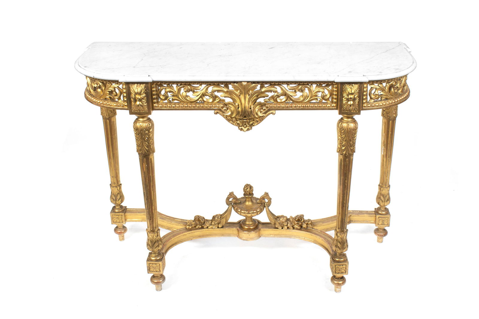A Louis XVI Style Carved Giltwood Console Table Height (1 of 1)