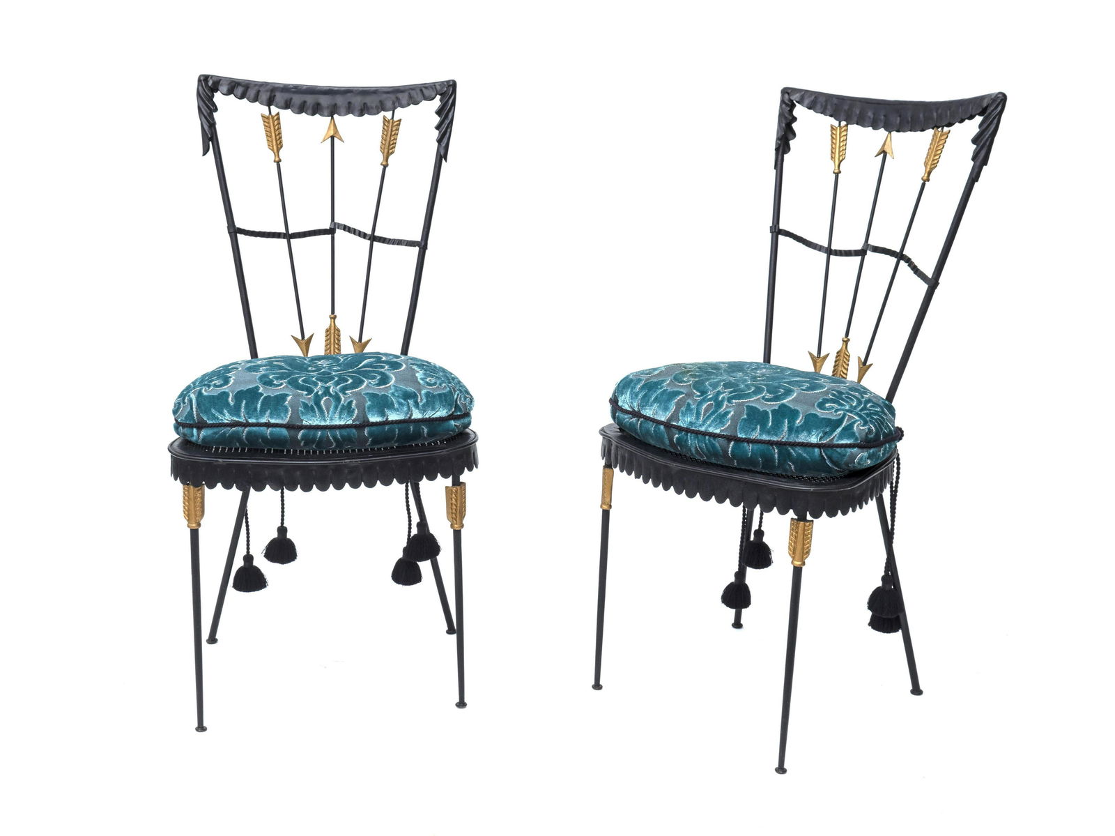 A Pair of Modern Wrought Iron and Partial Gilt (1 of 1)