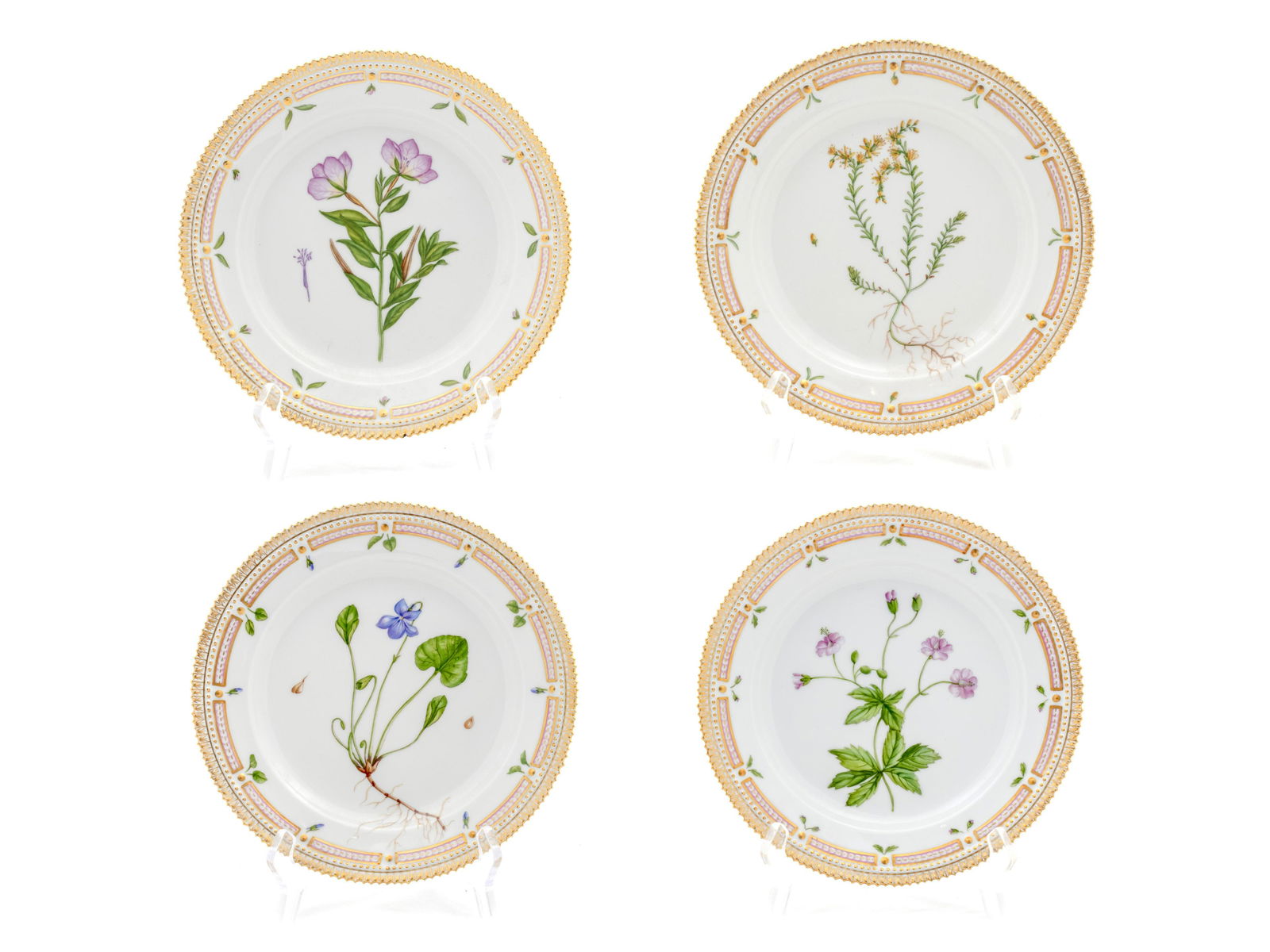 A Group of Four Royal Copenhagen Flora Danica Plates (1 of 1)
