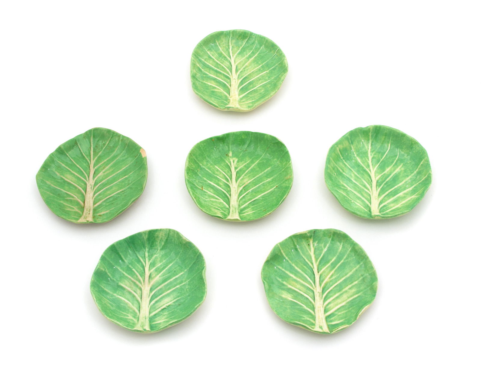 A Set of Six Dodie Thayer Lettuceware Butter Pats  (1 of 1)
