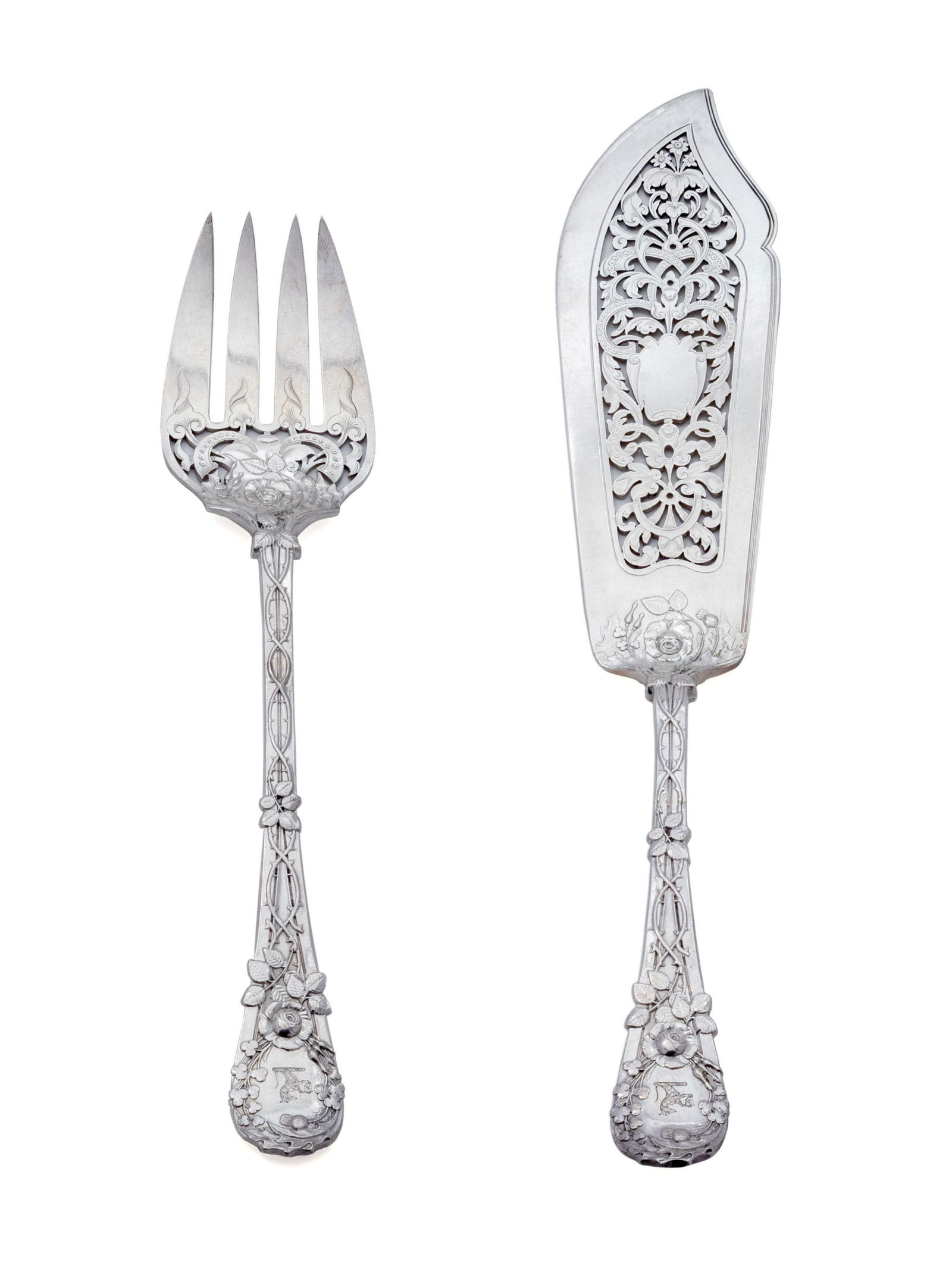 An English Silver Presentation Fish Set Length 12 3/4 (1 of 2)