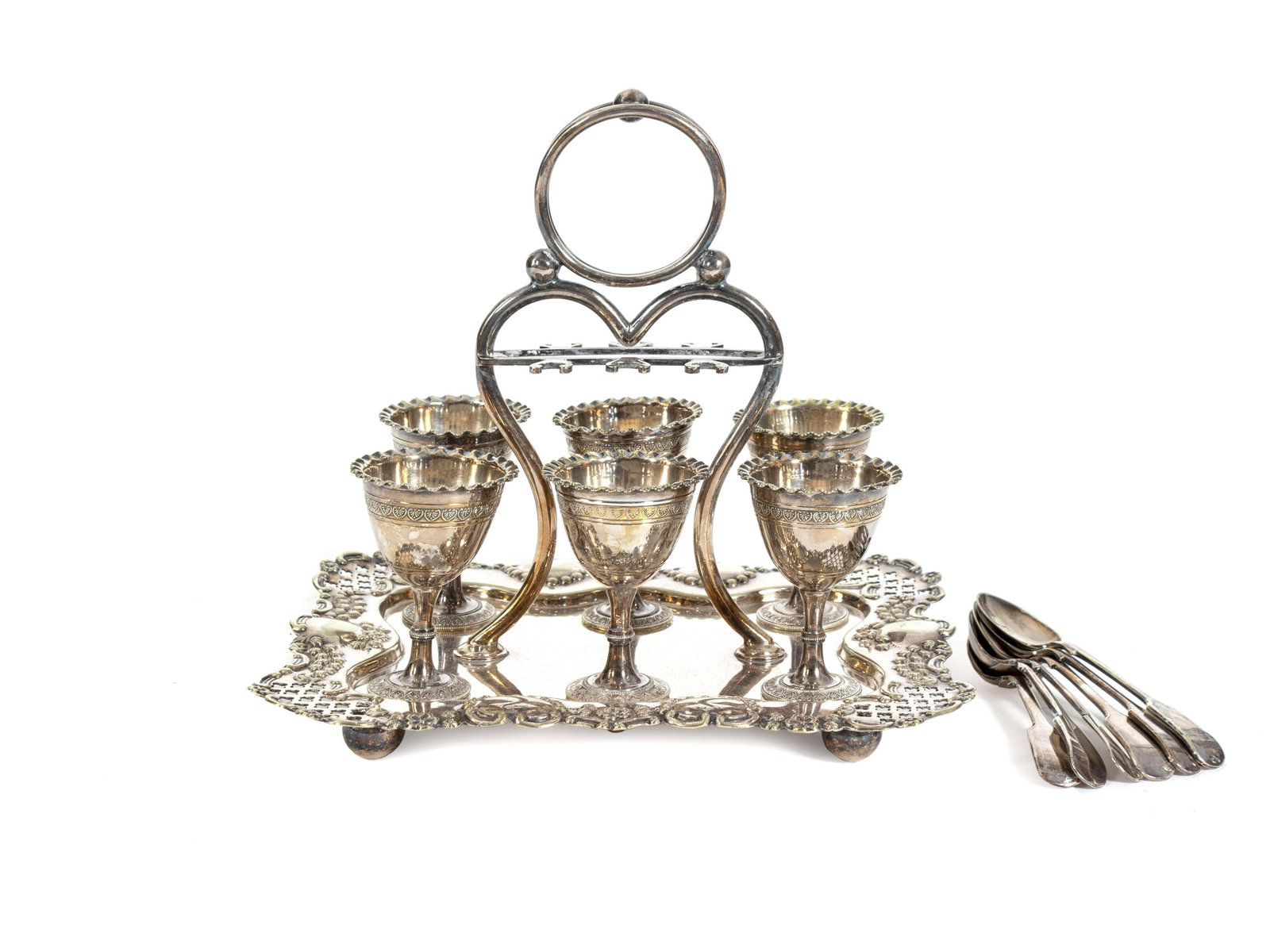 An American Silverplate Egg Set Height overall 9 x (1 of 1)