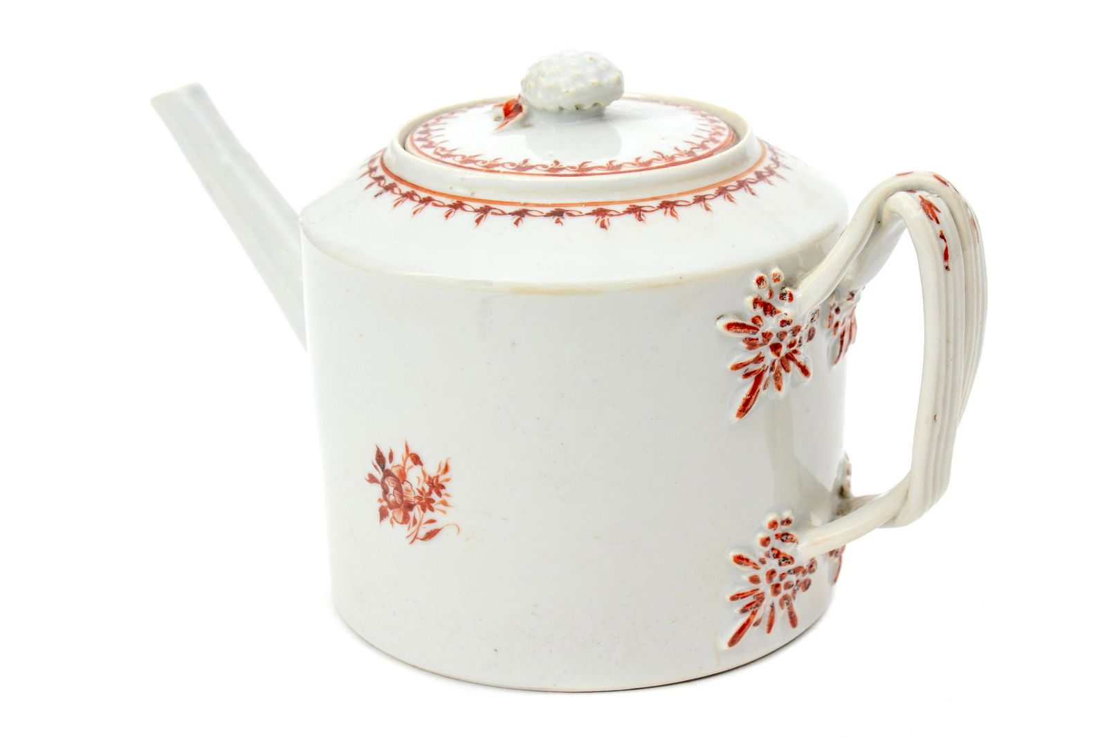 A Chinese Export Porcelain Teapot Height 5 1/2 inches. (1 of 1)