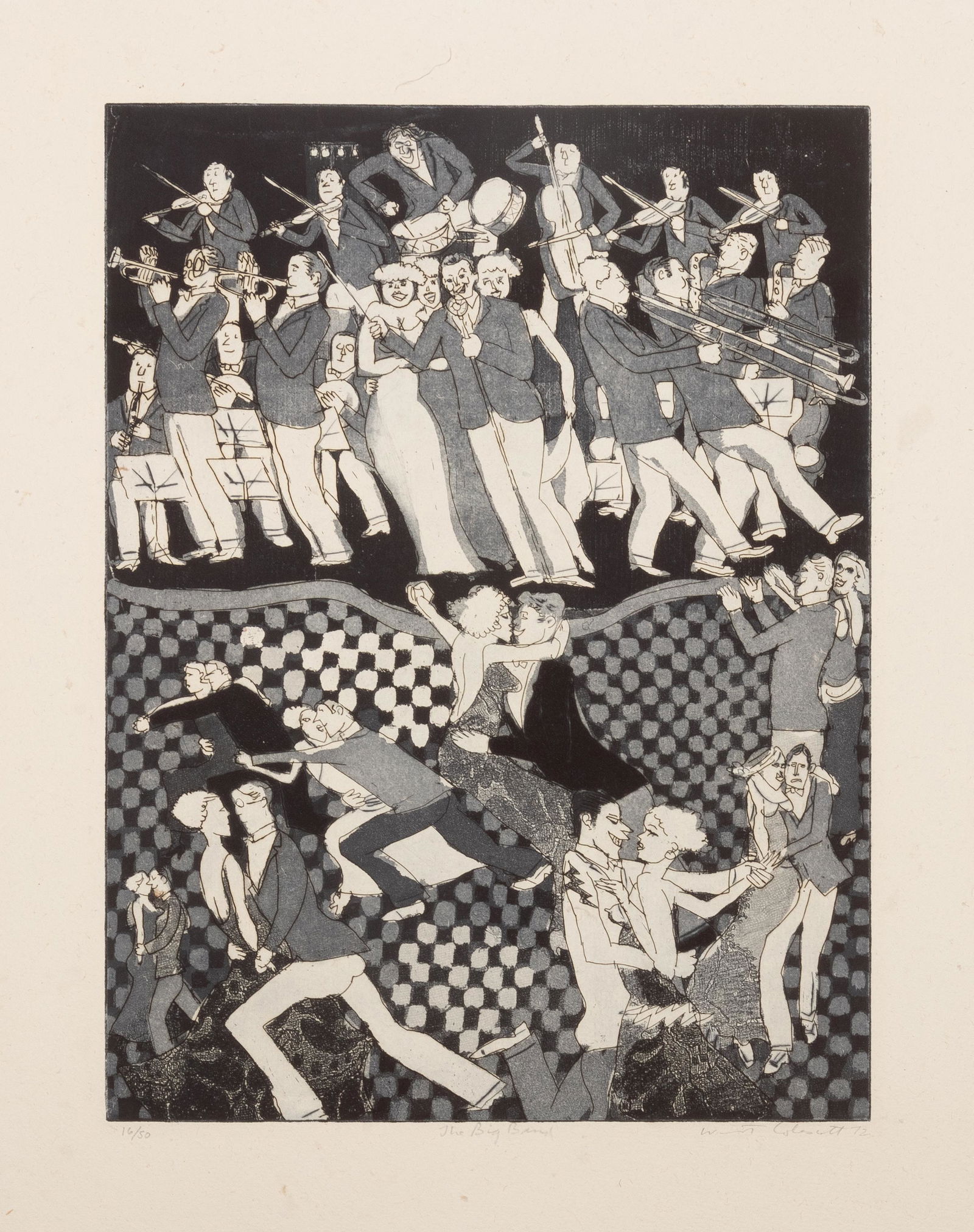 Warrington Colescott (American, b. 1921) Big Band, 1972 (1 of 2)