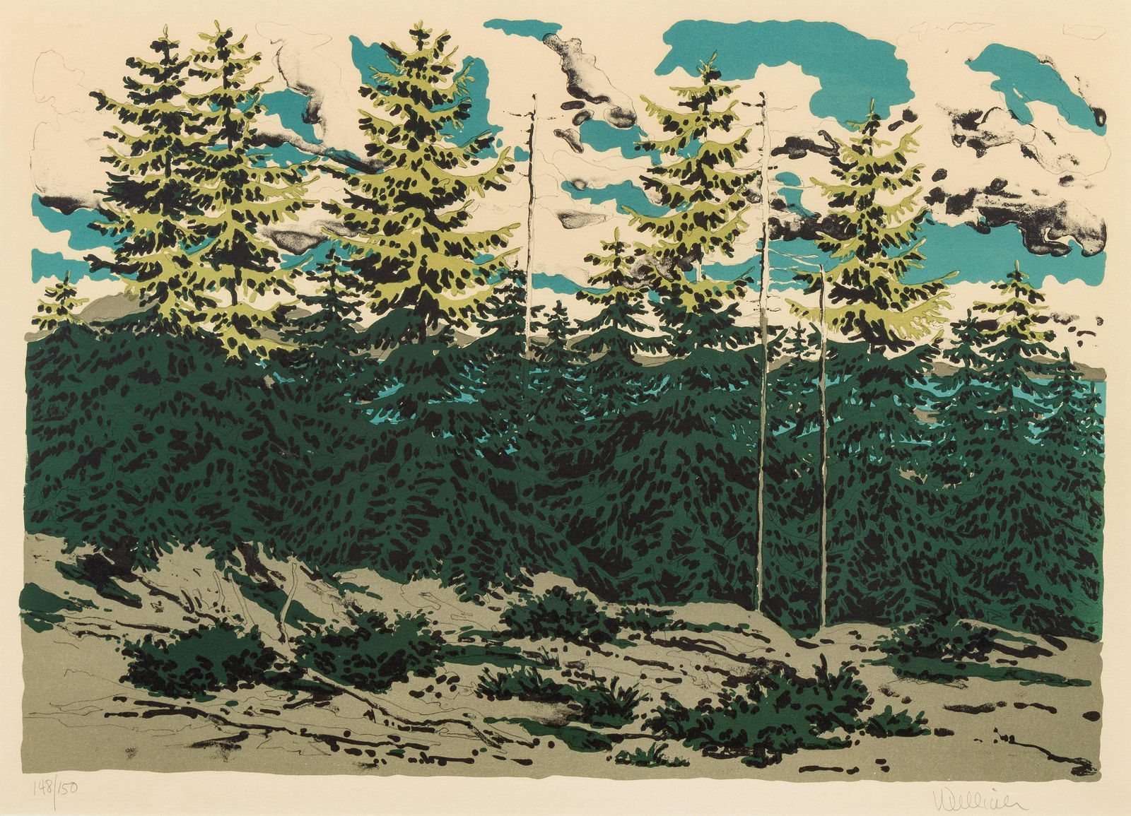 Neil Welliver (American, 1928-2005) Maine Landscape, (1 of 2)