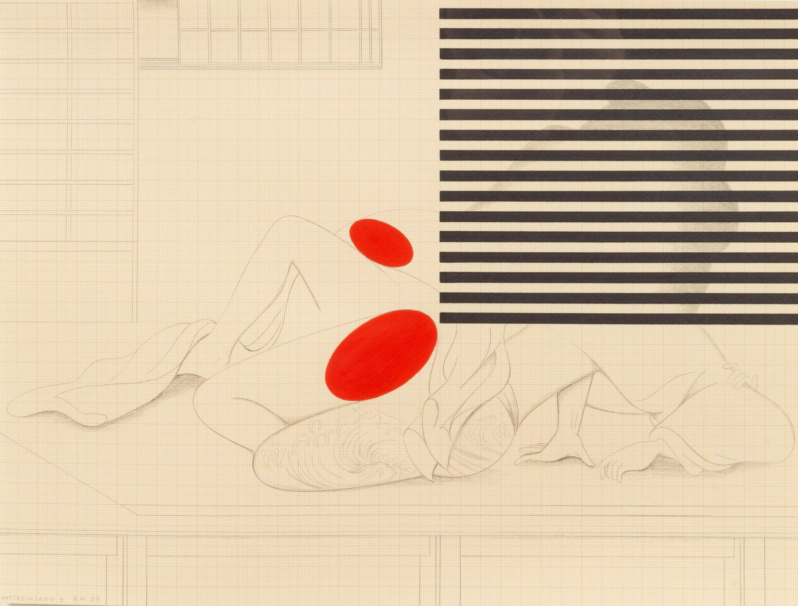 Roberto Molla (Spanish b. 1966) Interlineado I, 2009: Roberto Molla (Spanish b. 1966) Interlineado I, 2009 graphite and goauche on paper initialed R.M., dated and titled (lower left) 12 3/4 x 15 1/2 inches. Provenance: Property from an Important Chicago 