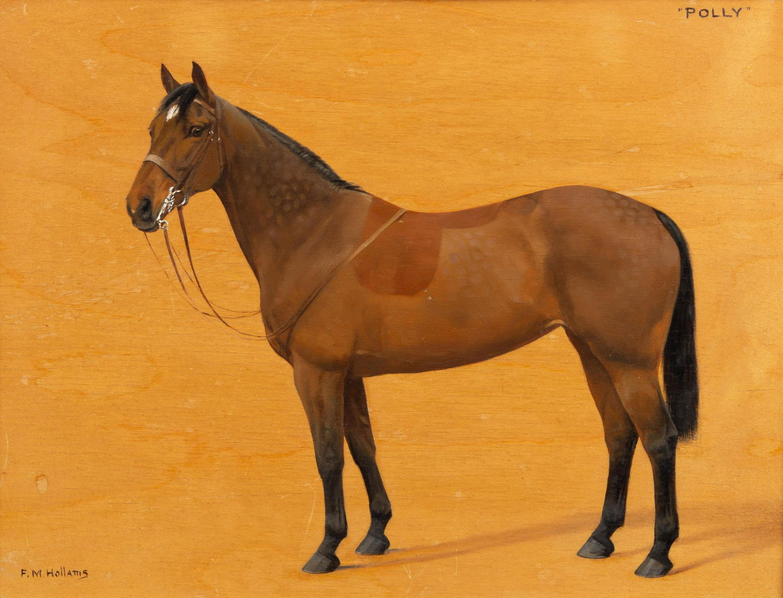 Frances Mabel Hollams (British, 1877-1963) Polly: Frances Mabel Hollams (British, 1877-1963) Polly oil on panel signed F.M. Hollams (lower left); titled (upper right) 13 1/2 x 18 1/4 inches. Provenance: Provenance: J. Pratt Art Dealers, Ltd., Notting