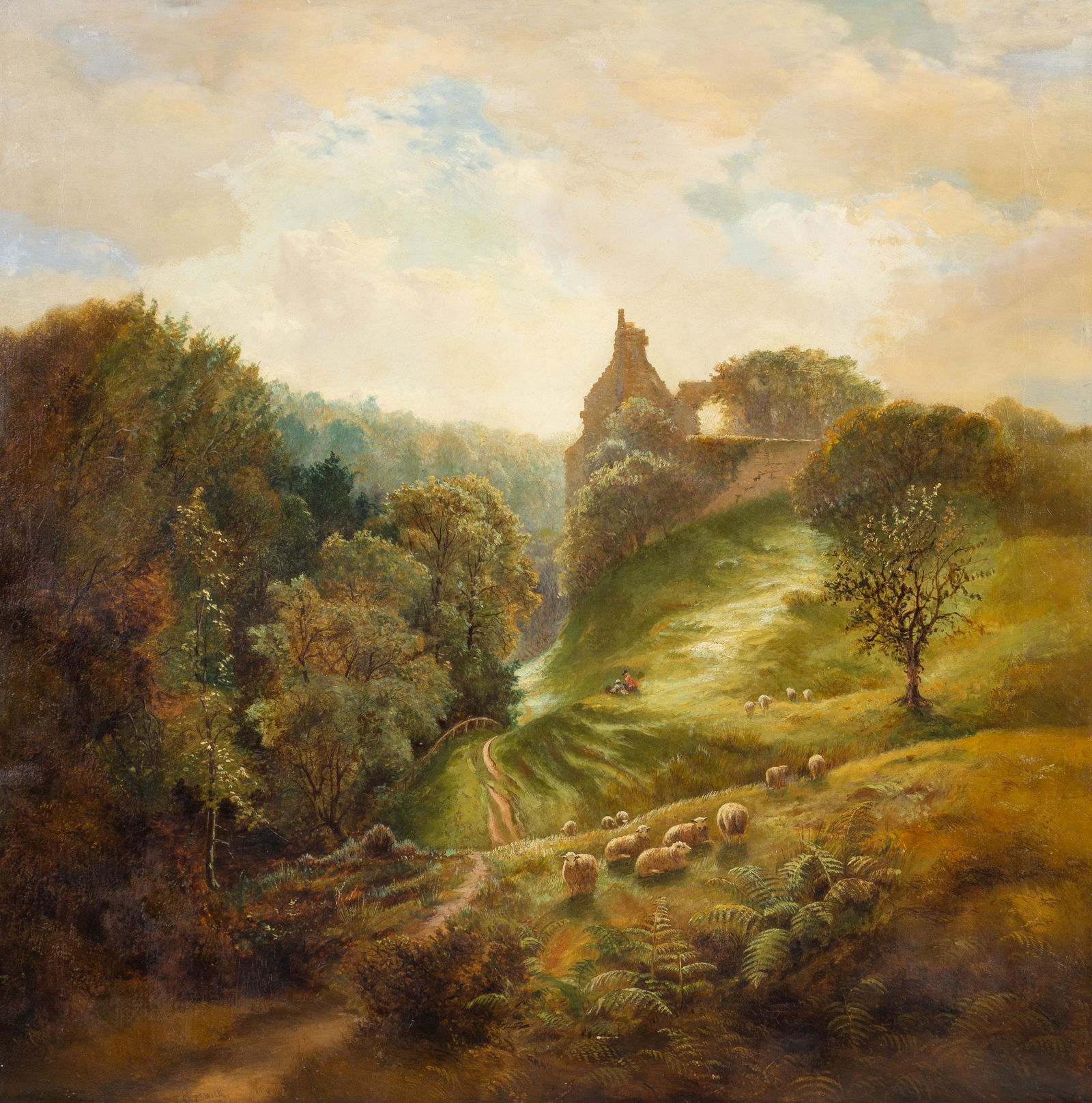 Thomas Creswick, R.A.   (British, 1811-1869)   Hilly (1 of 2)