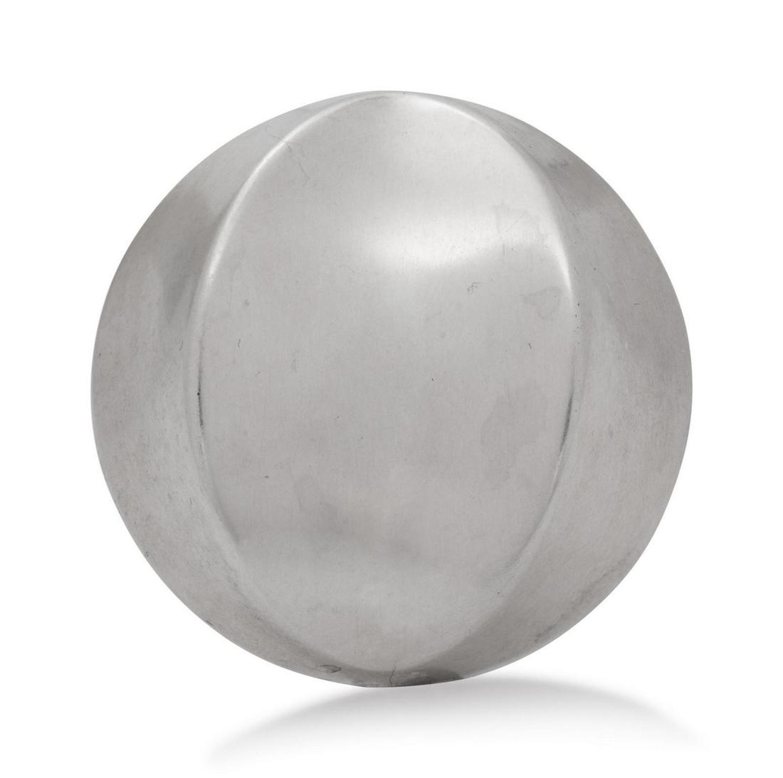A Modernist Sterling Silver Brooch, Nanna Ditzel for: A Modernist Sterling Silver Brooch, Nanna Ditzel for Georg Jensen, in a round sculptural design. Stamp: (maker's mark) 925 S DENMARK 356. 11.20 dwts. Provenance: