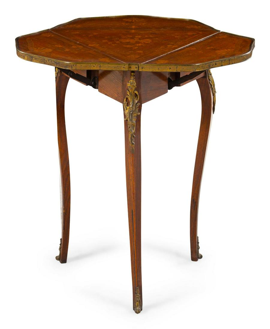 A Louis XV Style Gilt Bronze Mounted Drop-Leaf Side (1 of 1)