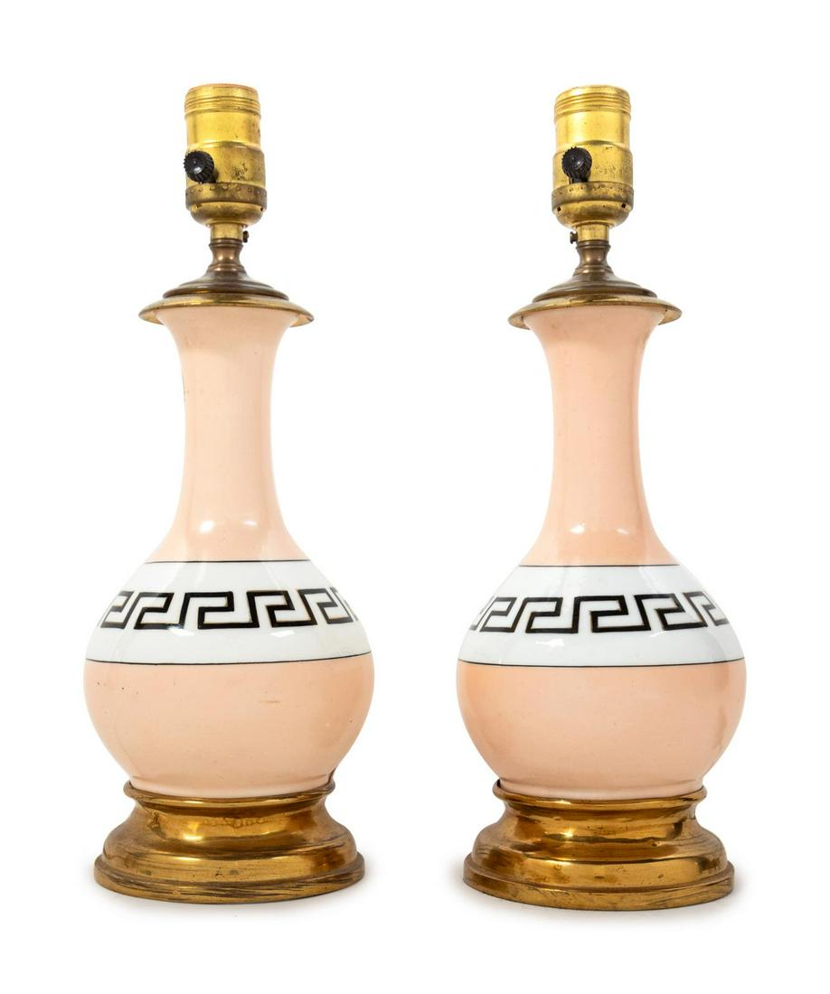 A Pair of French Painted Glass Vases (1 of 1)
