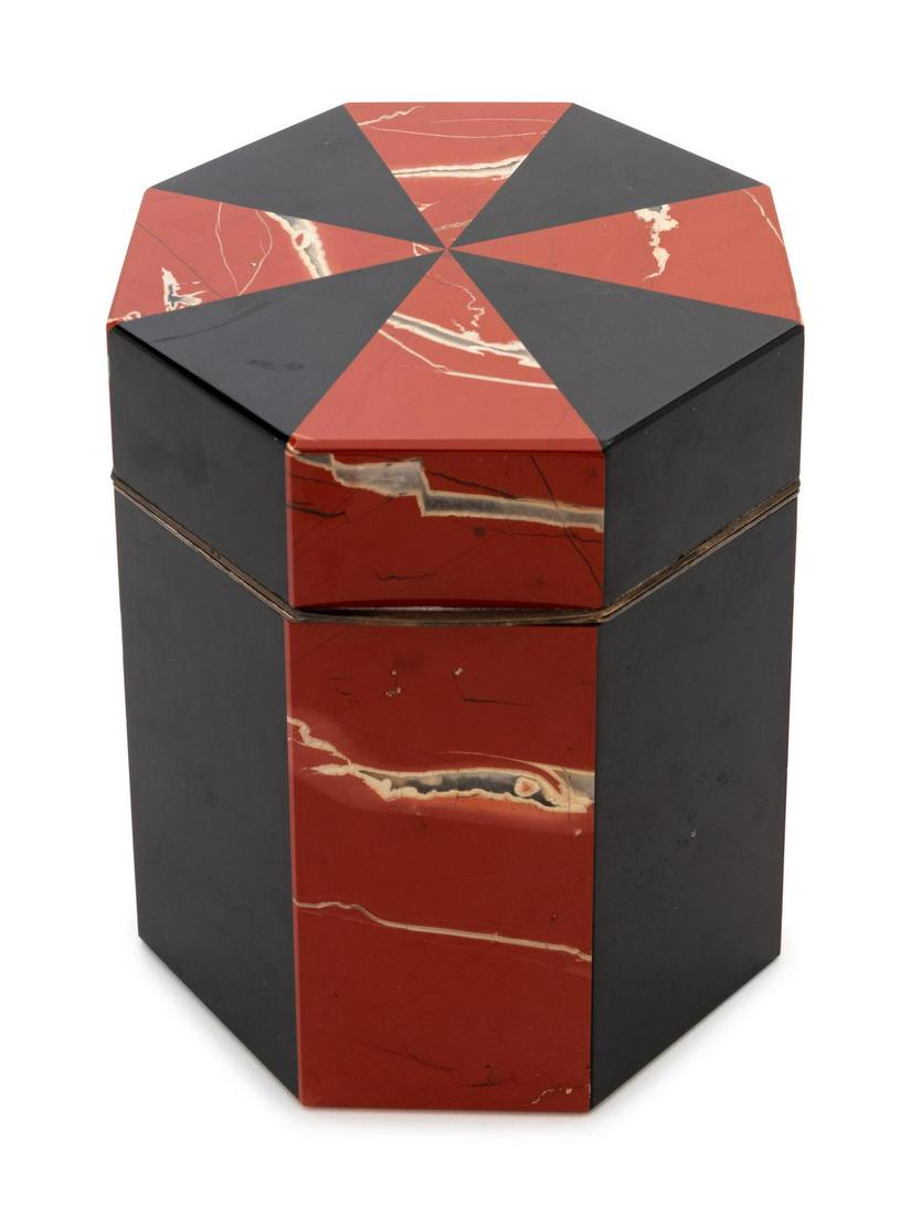 An Italian Hardstone Veneered Table Casket (1 of 2)