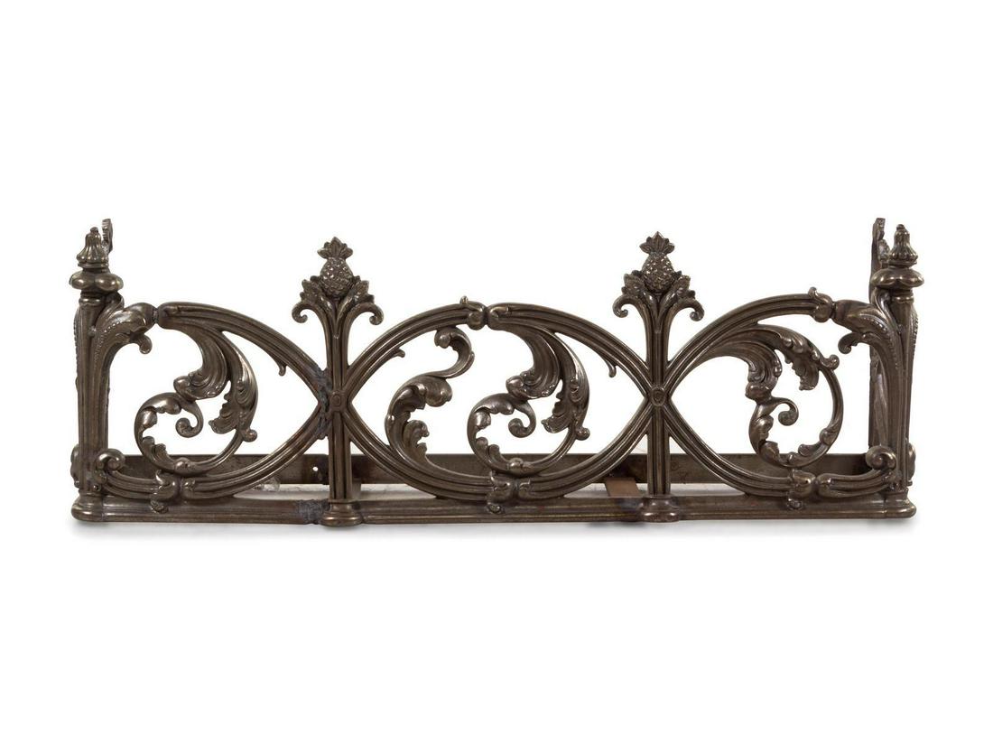A Neoclassical Cast Steel Fire Fender: A Neoclassical Cast Steel Fire Fender First Half 20th Century Width 40 inches. Property from the Collection of Howard Kornacki and Sebastian Reyes, Evanston, Illinois