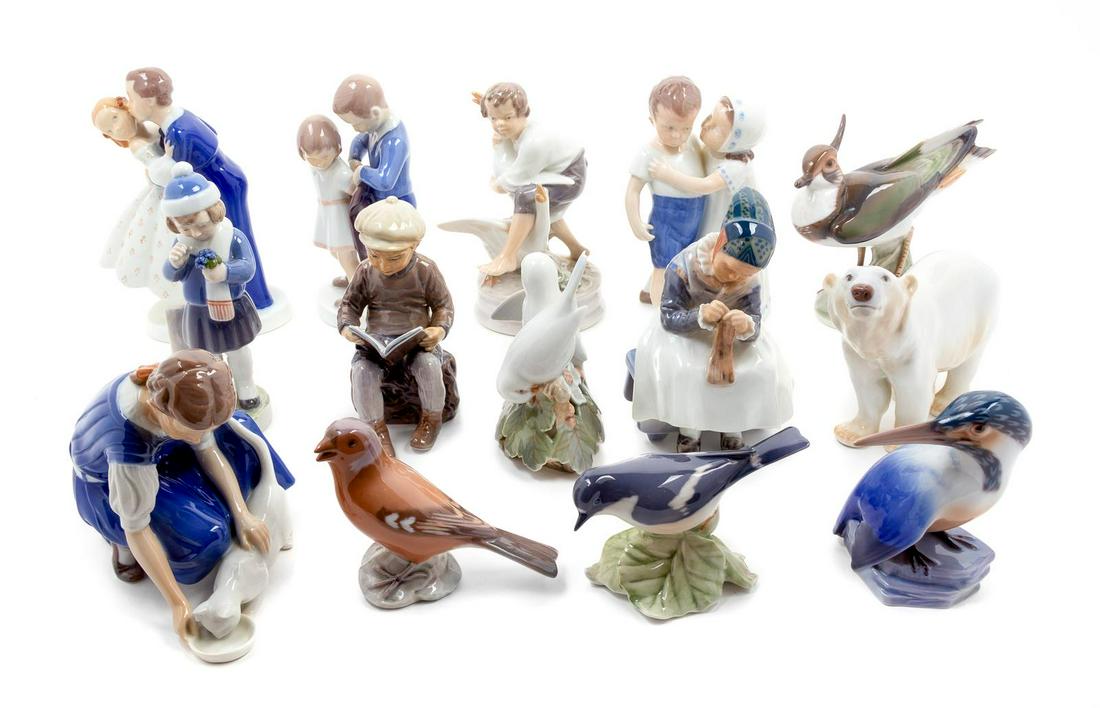 Fourteen Royal Copenhagen and Bing & Grondahl Porcelain (1 of 1)