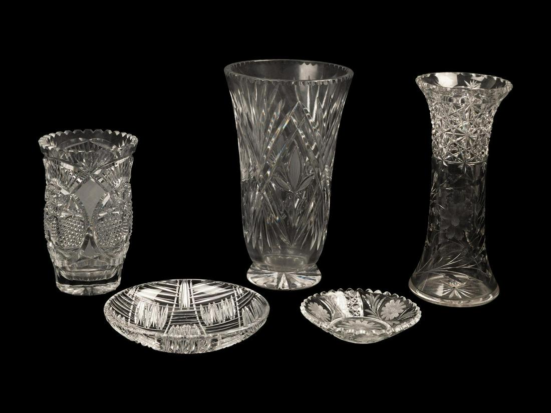 Five Cut Glass Articles (1 of 1)