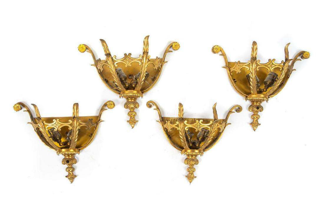 A Set of Four Gilt Bronze Sconces (1 of 1)