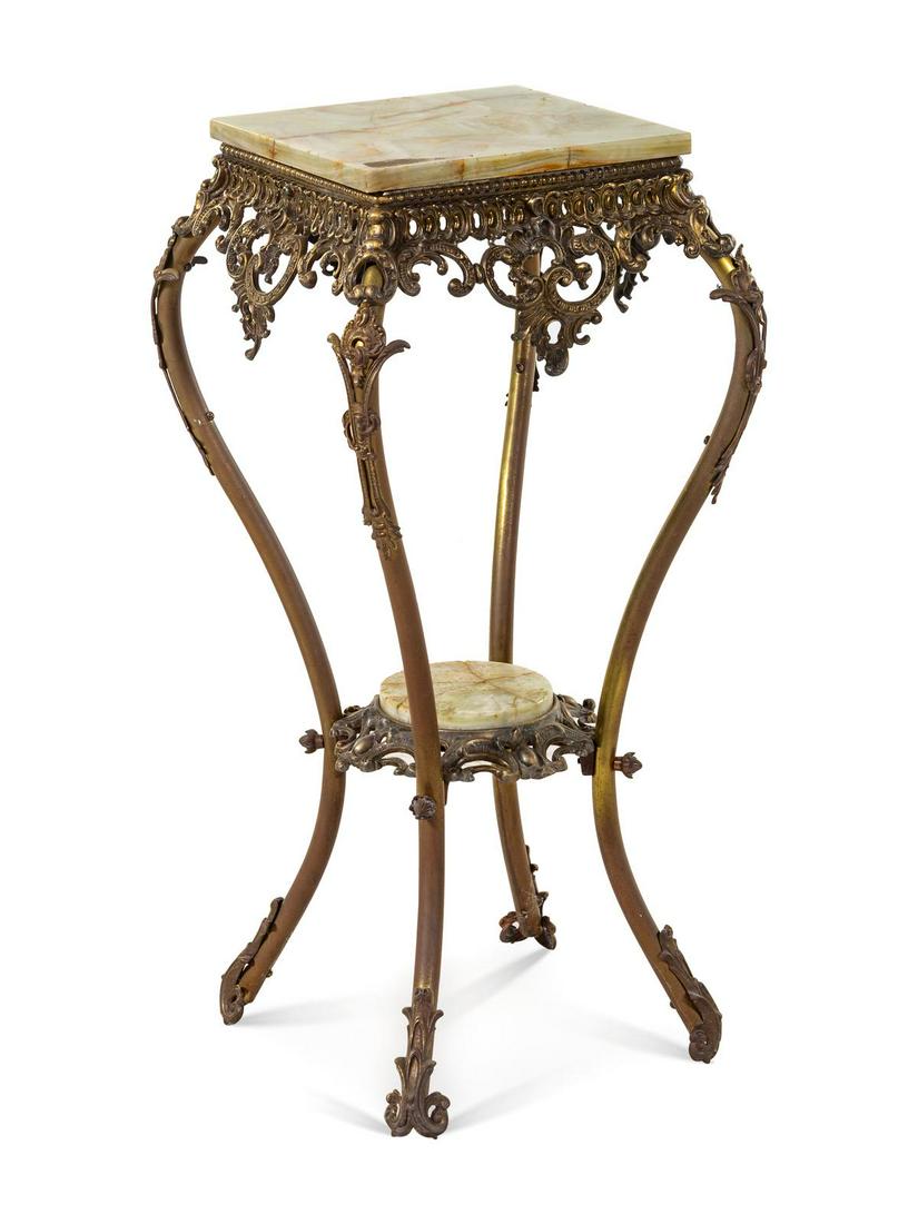 A Victorian Brass and Onyx Pedestal Table (1 of 2)