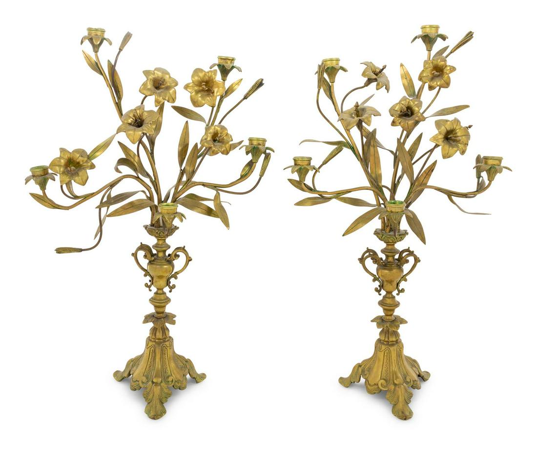 A Pair of Victorian Gilt Metal Candelabra (1 of 1)