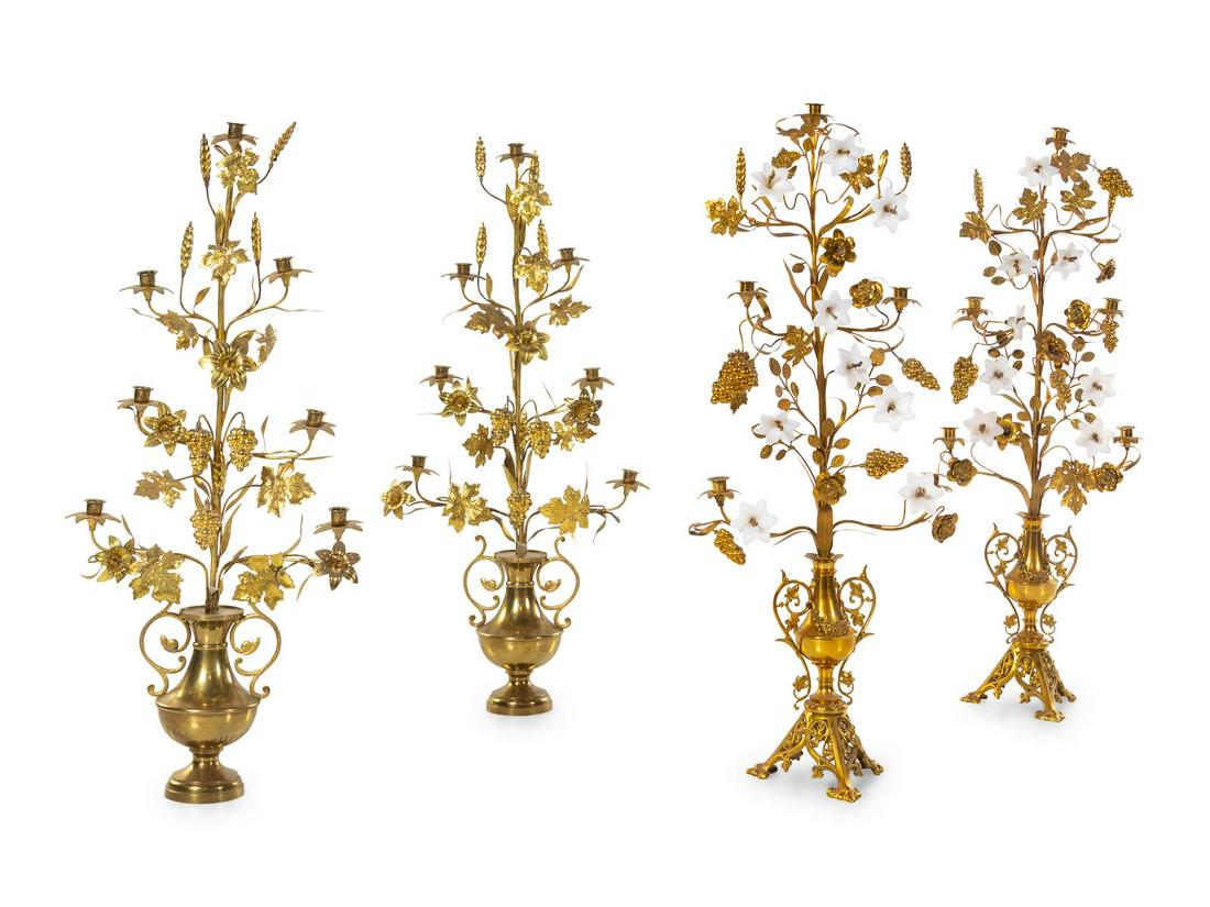 Two Pairs of Victorian Brass Candelabra (1 of 1)