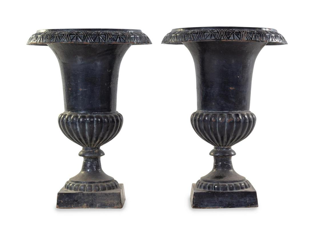 A Victorian Style Painted Iron Urn (1 of 2)