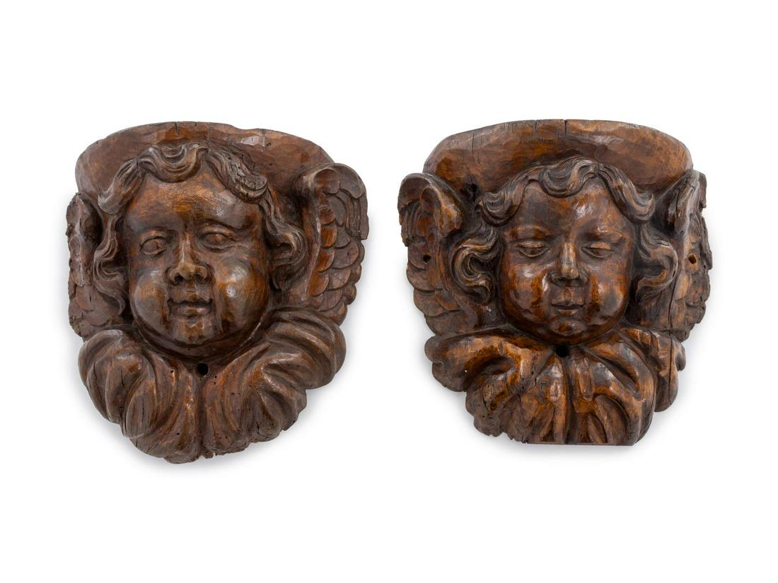 Two English Carved Wood Plaques (1 of 1)