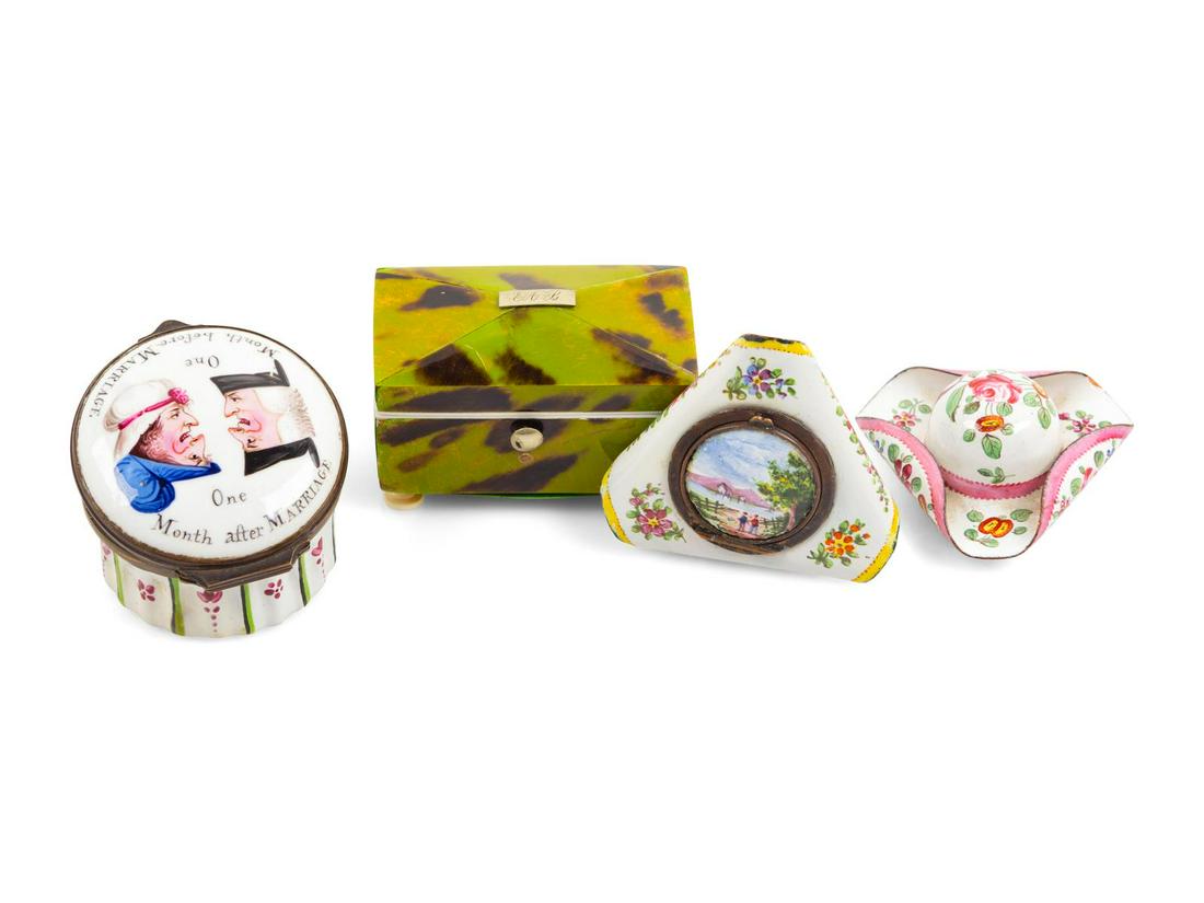 Three English Enamel Decorated Pill Boxes (1 of 1)