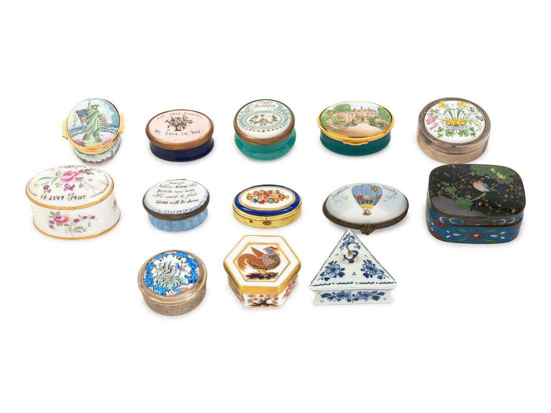 A Collection of Porcelain and Enamel Boxes (1 of 1)