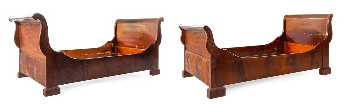 Two American Empire Mahogany Sleigh Beds (1 of 3)