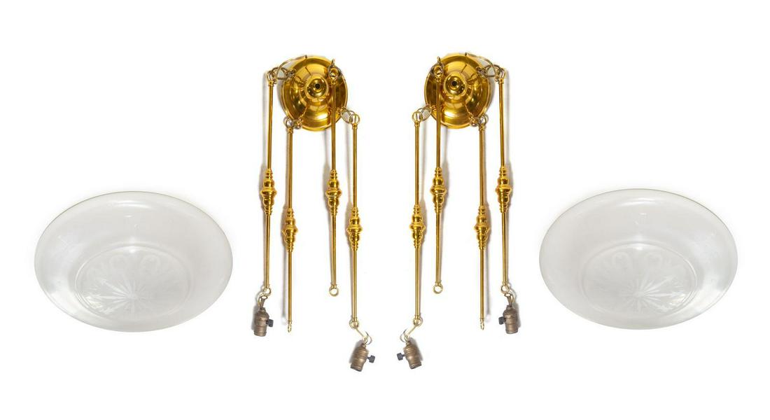 A Pair of Steuben Etched Glass Calcite Shades (1 of 1)