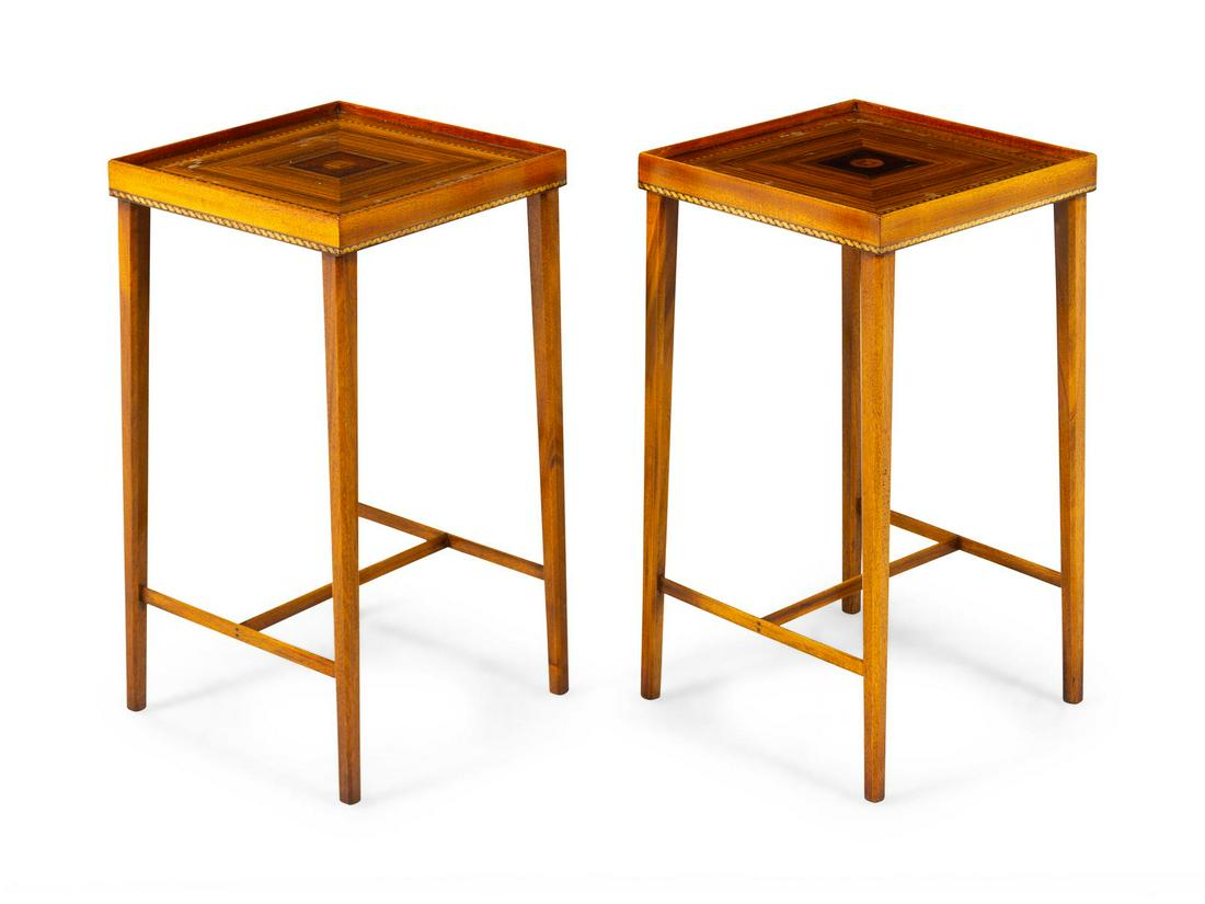 A Pair of Marquetry Jardiniere Stands (1 of 1)