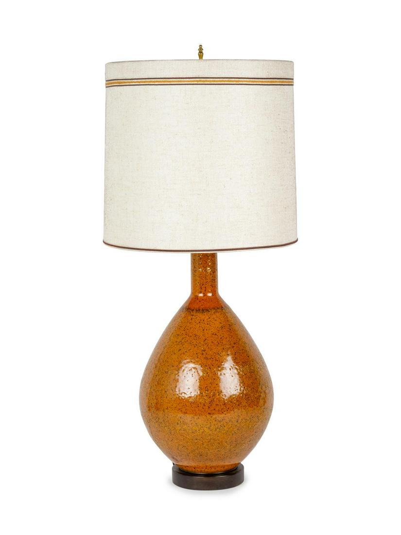A Glazed Stoneware Table Lamp (1 of 2)