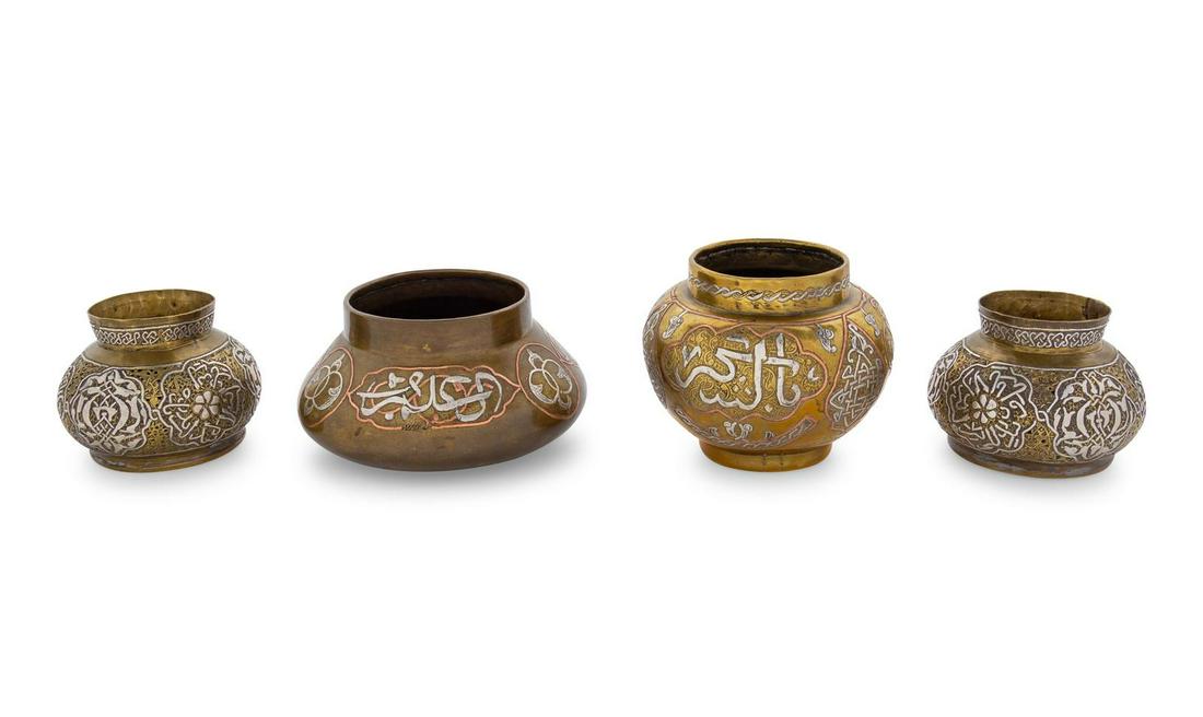 Four Middle Eastern Inlaid Vessels (1 of 1)